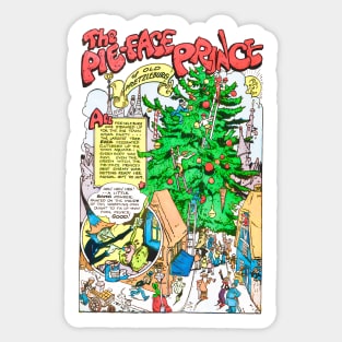 The Pie-Face Prince at Christmas time retro vintage comic book Sticker